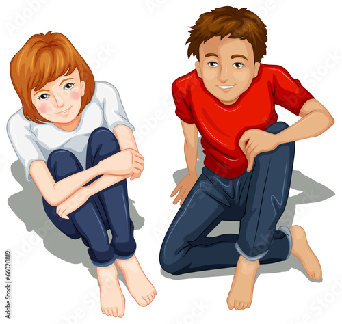 A topview of people sitting down