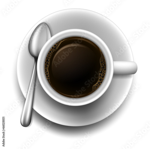 A topview of a cup of coffee
