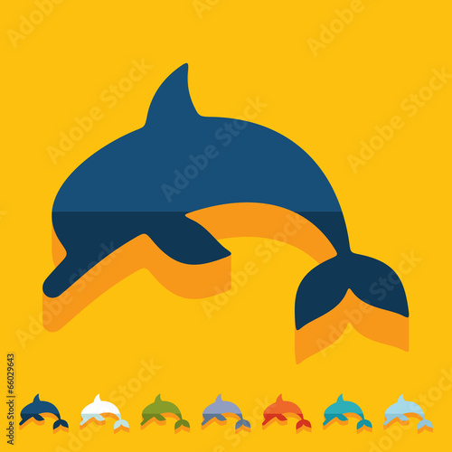 Flat design: dolphin