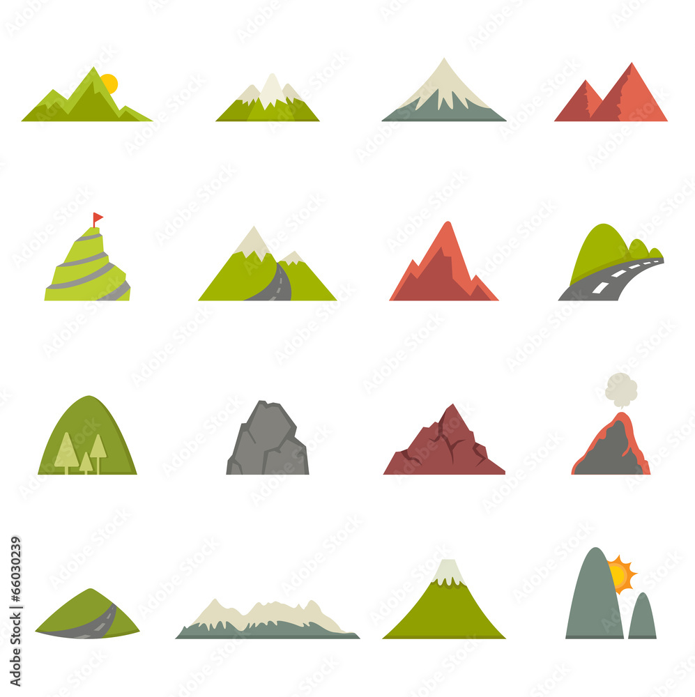 Fotografi Mountain icons vector eps10