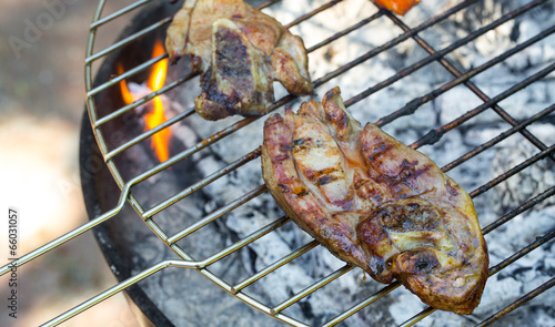 Turkey steaks on home grill