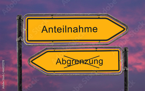 Strassenschild 22 - Anteilnahme photo