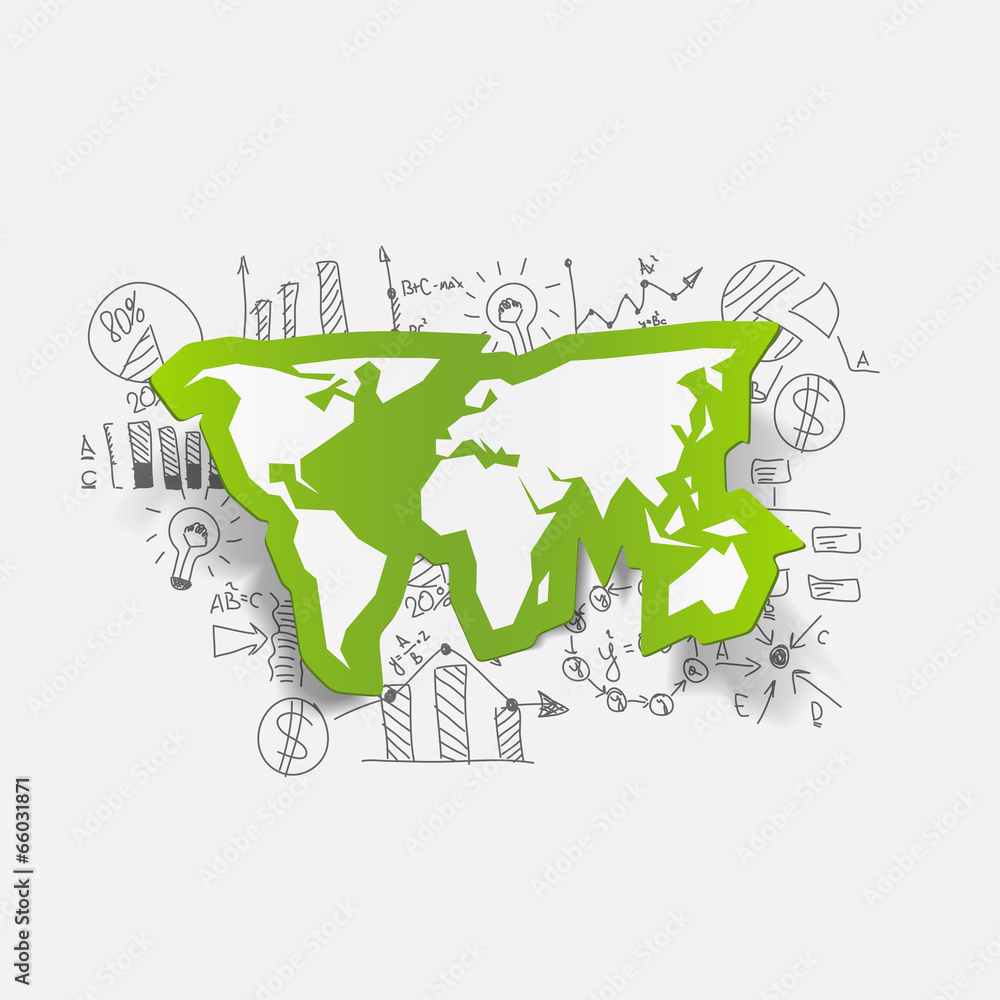 Obraz premium Drawing business formulas: map