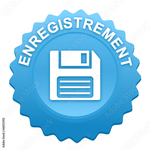 enregistrement sur bouton web denté bleu