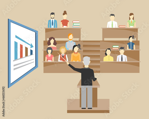 Professor lecturing to students at university