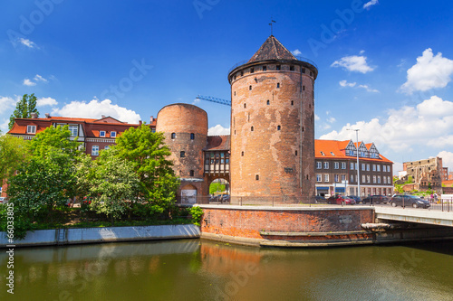 15th century fortificated gate to the old town of Gdansk