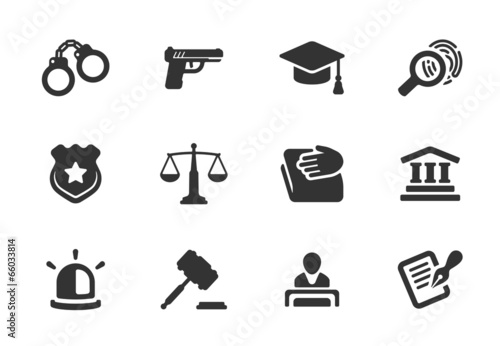 Set of justice and police icons