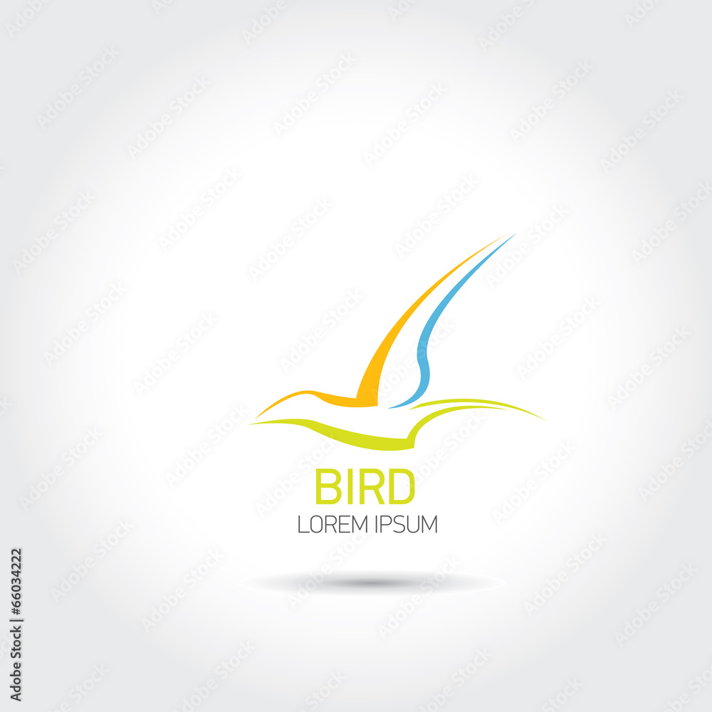 Color Bird abstract flying icon design template. Color Bird abstract flying icon design template.