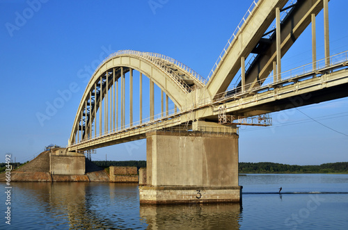 a big bridge through the river