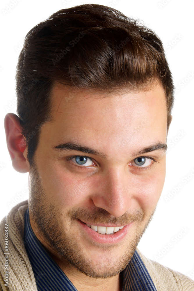 Fototapeta premium Smiling young man with blue eyes