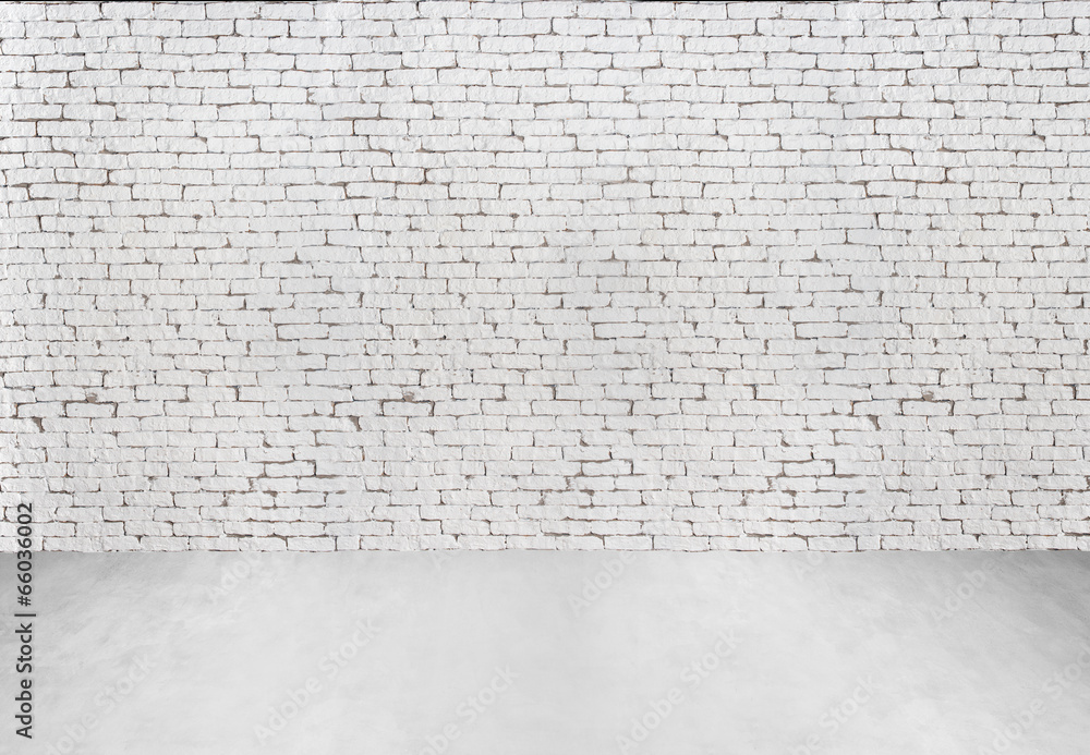 high resolution white brick wall and floor textured background ภาพถ่าย