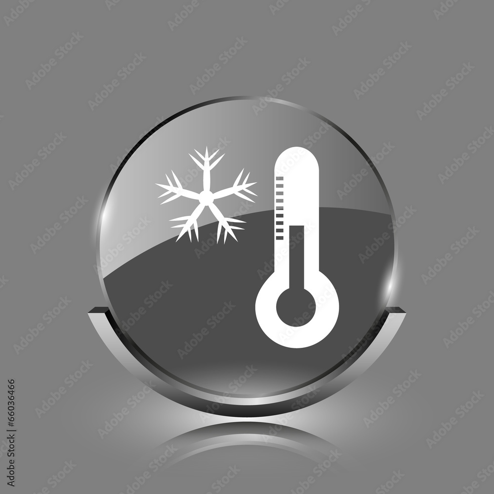 Snowflake with thermometer icon Snowflake with thermometer icon