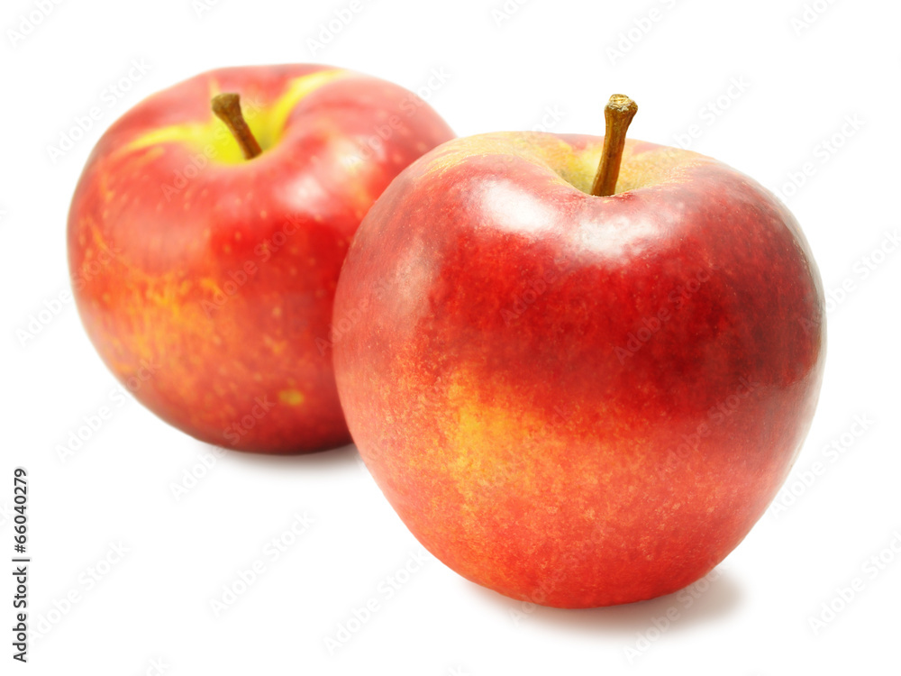 Two yellow-red sweet apples