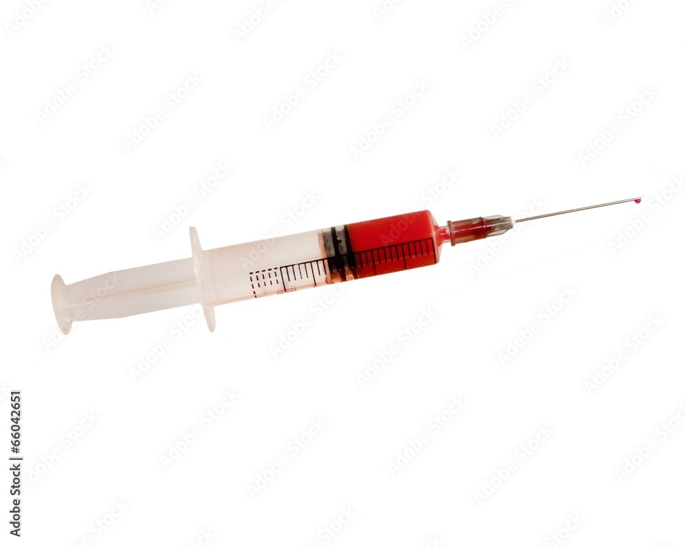 Fototapeta premium Syringe with medicine isolated on white background