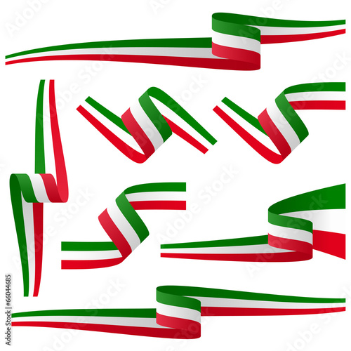 collection of italian country flag banners