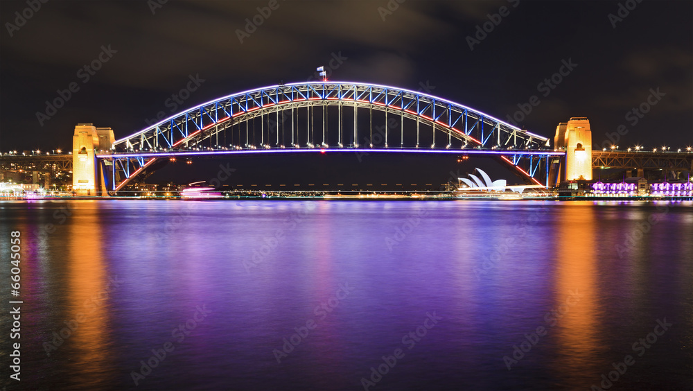 Sydney Vivid Bridge panorama Sydney Vivid Bridge panorama