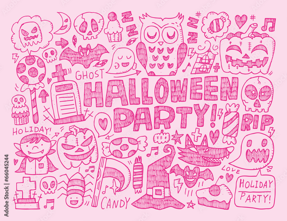 doodle halloween holiday background