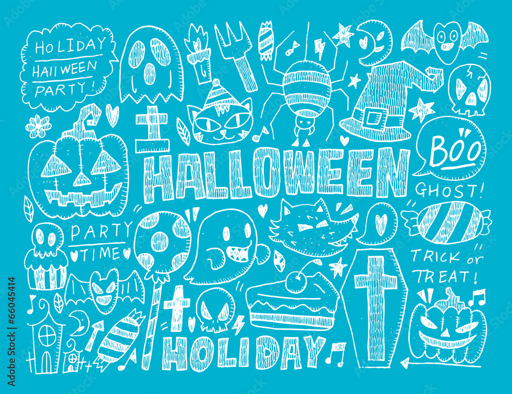 doodle halloween holiday background