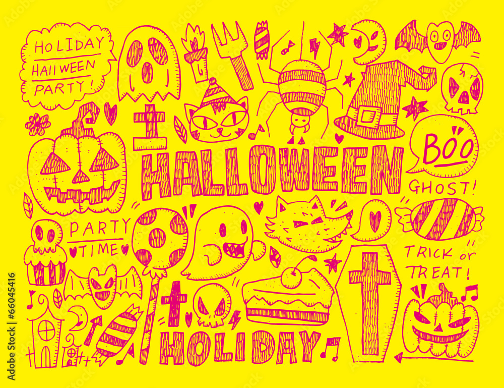 doodle halloween holiday background