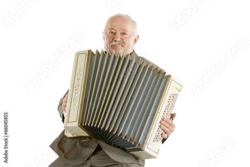Old harmonica player