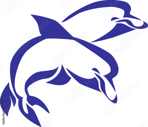 stylized jumping dolphins