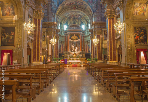 Bologna -  Main nave of  Saint Paul or Chiesa di San Paolo