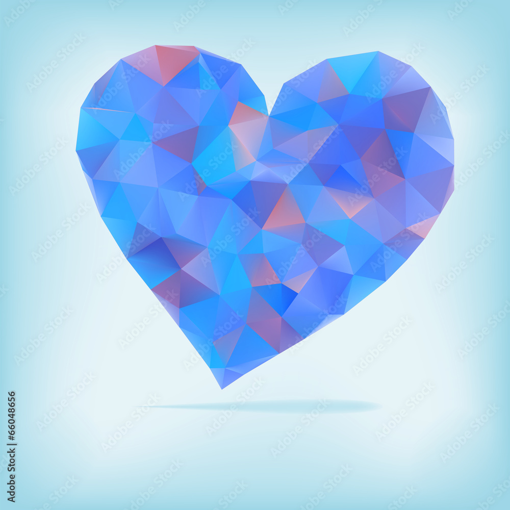 Retro heart made from color triangles. + EPS8 Retro heart made from color triangles. + EPS8