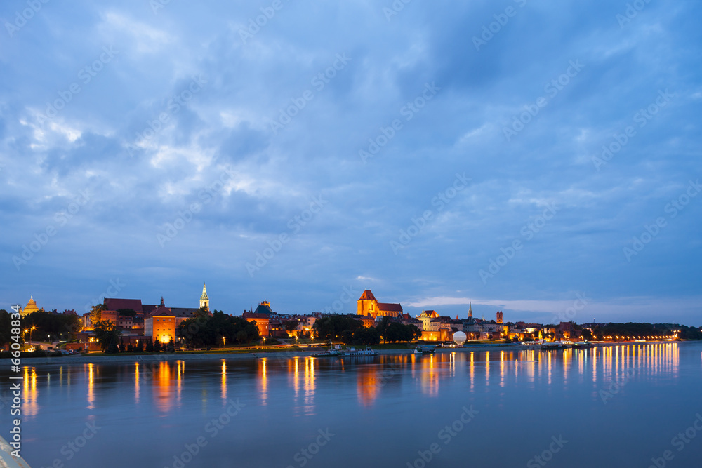 Old town of Torun at night, Kuyavia-Pomerania, Poland