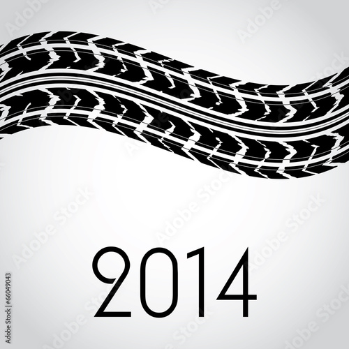road tire track with special design, 2014 background