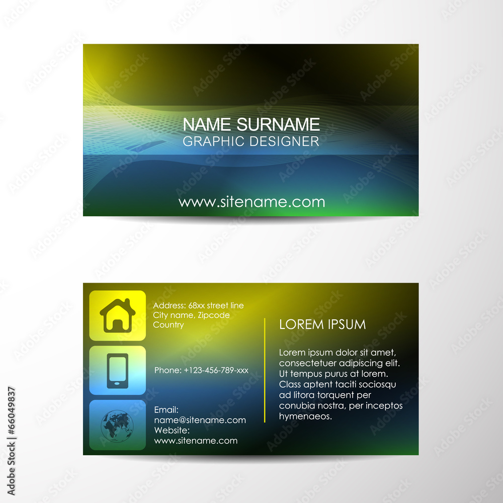 Abstract business card template or visiting card set Abstract business card template or visiting card set