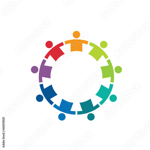 Team in a circle 9 image - Concept of union, strong