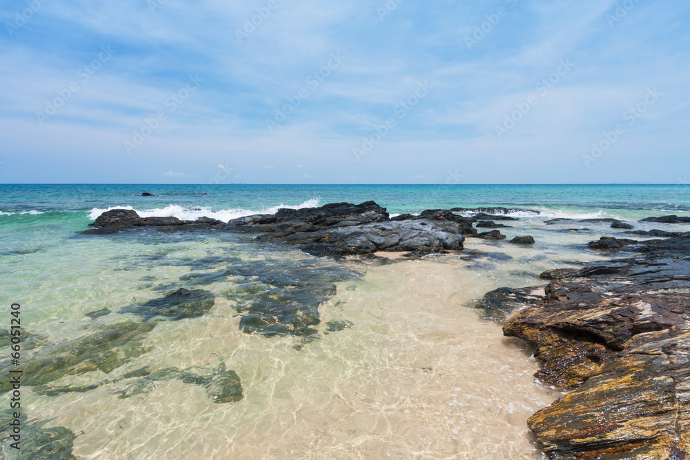 rock, sand, sea and sky rock, sand, sea and sky