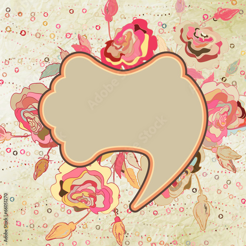 Red rose speech memories card. EPS 8
