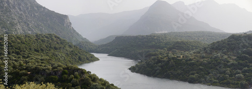 Panorama of Cedrino river of Sardinia photo