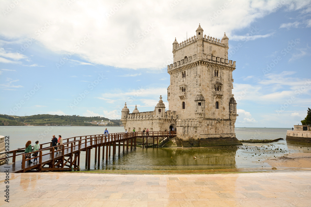 Torre de Belem, Tower of Belem at Tagus river, Lisbon Portugal