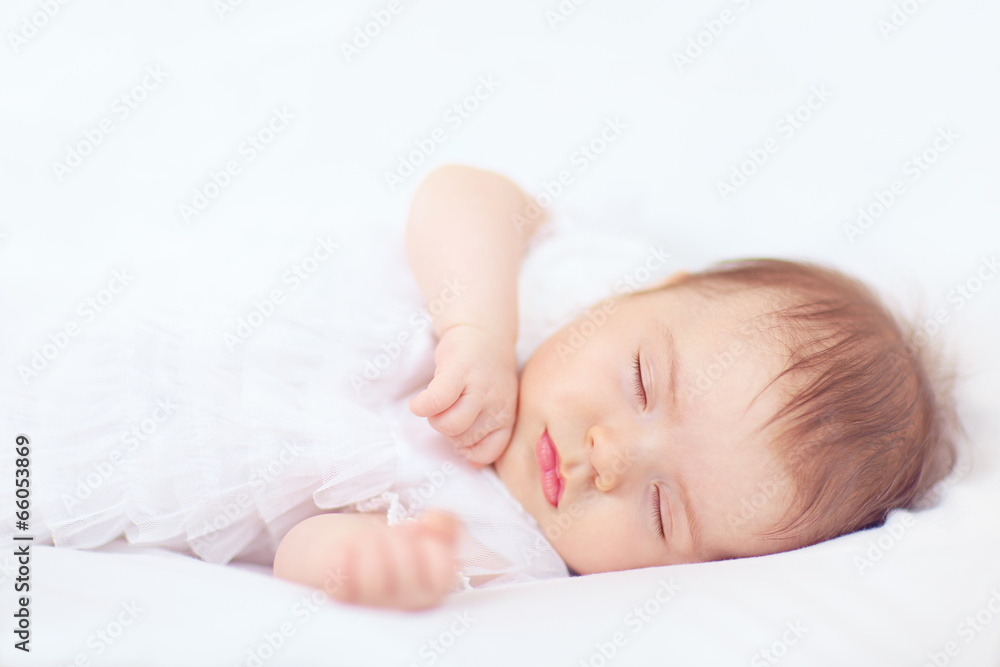 beautiful baby girl sleeping, two months old beautiful baby girl sleeping, two months old