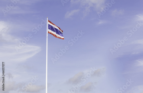 thai flag with blue sky photo