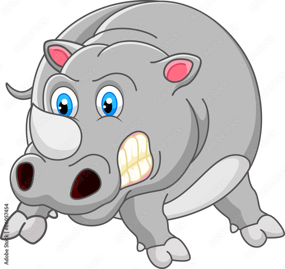 Obraz premium Angry rhino cartoon