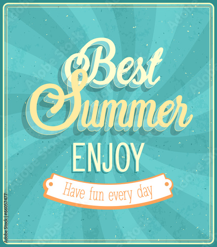 Best Summer Enjoy typographic design.