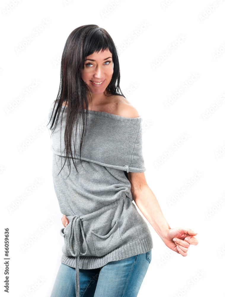Beautiful woman isolated on the white background Beautiful woman isolated on the white background