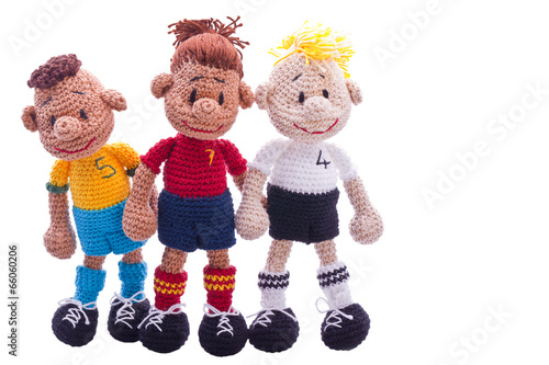 homemade chrochet  soccer player decoration