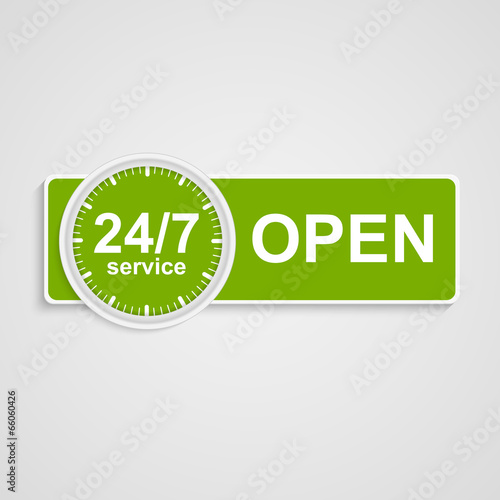 24 hours 7 days customer service icon.
