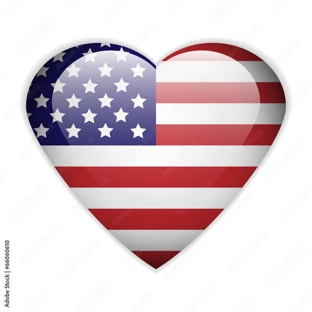 USA flag button. USA flag button.