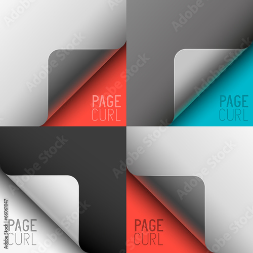 Vector Page Curls Set