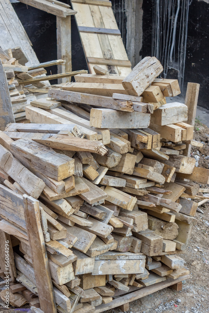 scrap lumber at construction sites