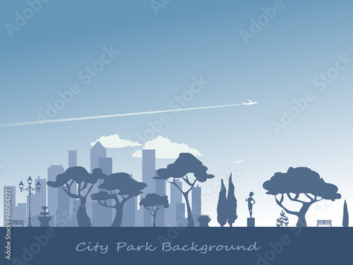 City park silhouette background