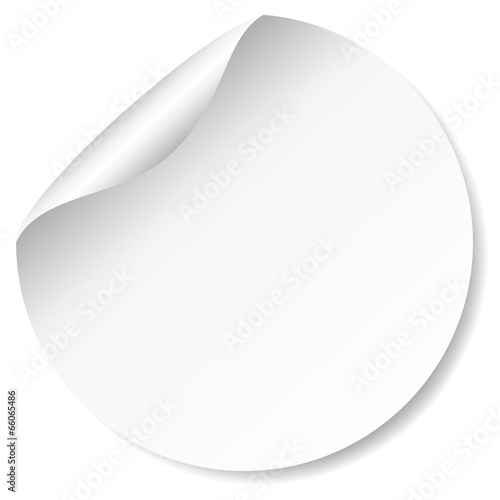 Blank, white round promotional sticker