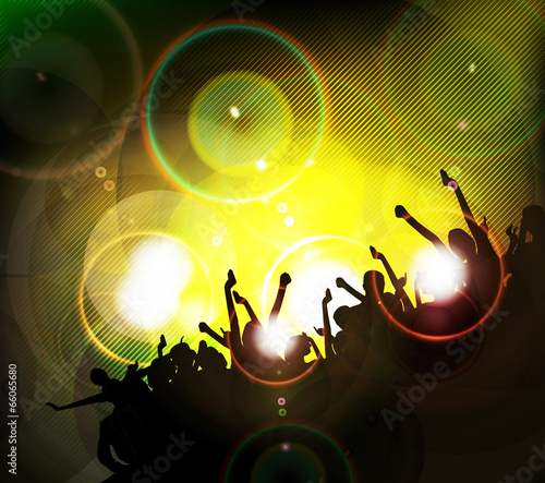 Crowd of dancing people. Vector