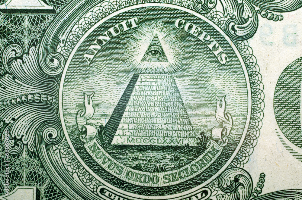 1 Dollar USA, pyramid, for a background . Macro 1 Dollar USA, pyramid, for a background . Macro