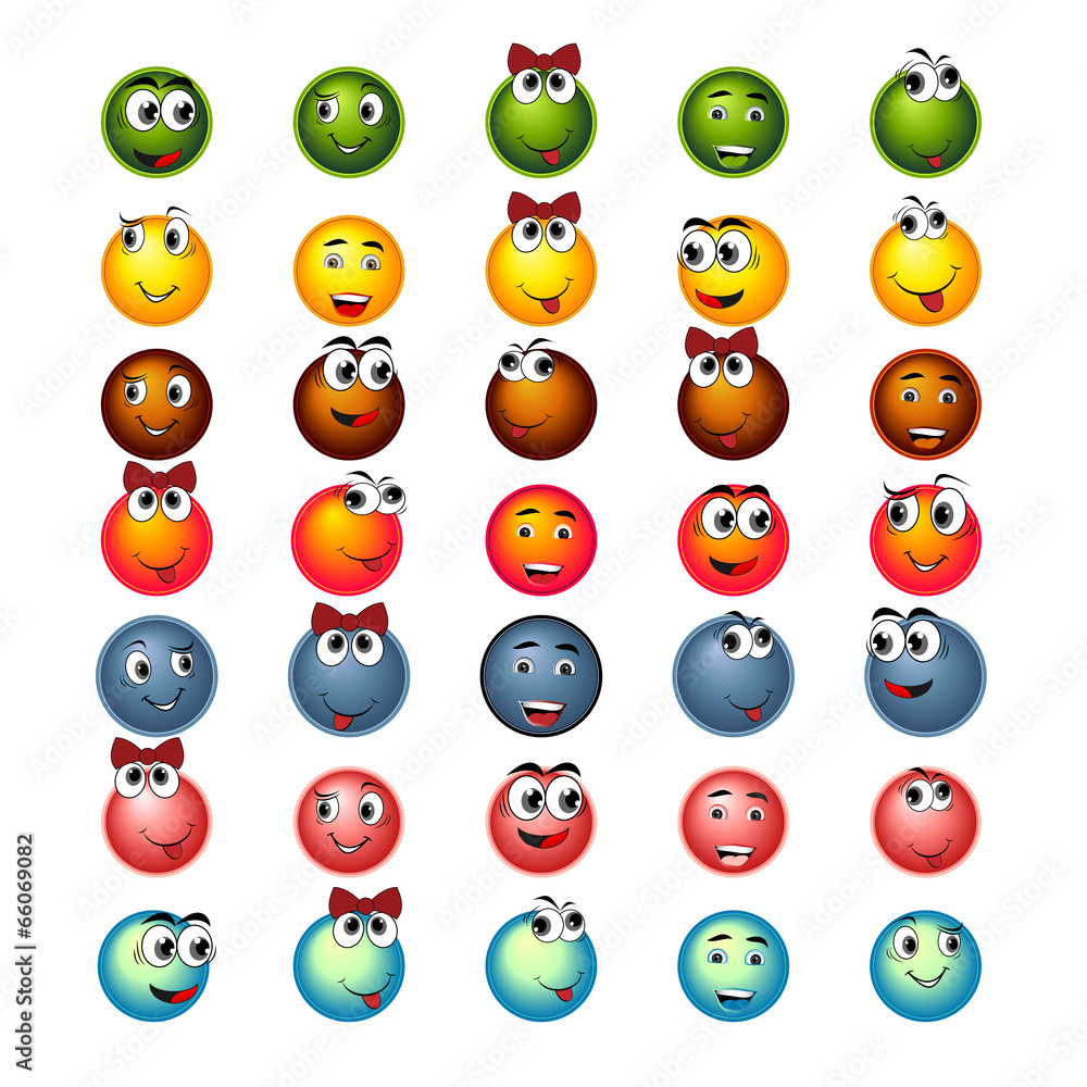 Smiles character set, vector Smiles character set, vector
